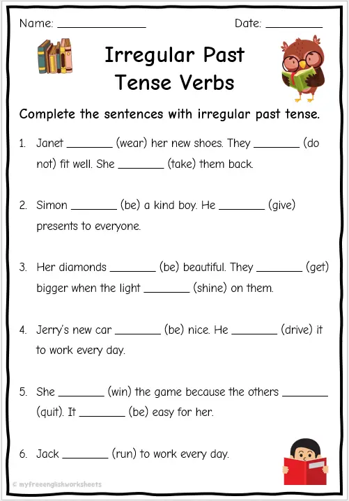Verb Tense Worksheets | Free English Worksheets