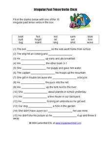 irregular past tense worksheet