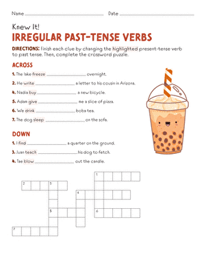 Knew It! Irregular Past-Tense Verbs | Worksheet 