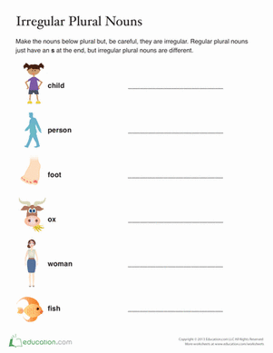 List of Irregular Plural Nouns | Worksheet 
