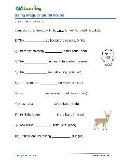 Irregular Plural Nouns Worksheets - TheWorksheets.CoM ...