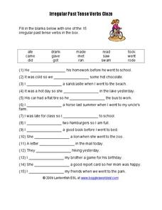 irregular verbs worksheet 5th grade