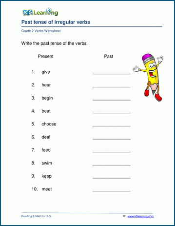 Writing irregular verbs worksheets | Worsheets library