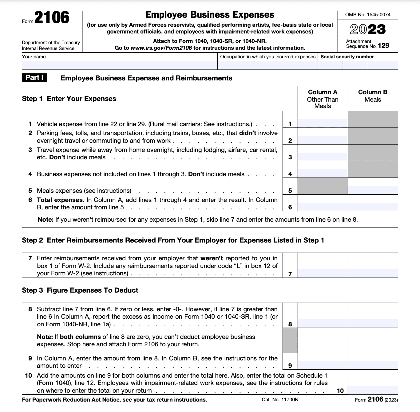 Form 2106: Employee Business Expenses: Definition and Who Can File
