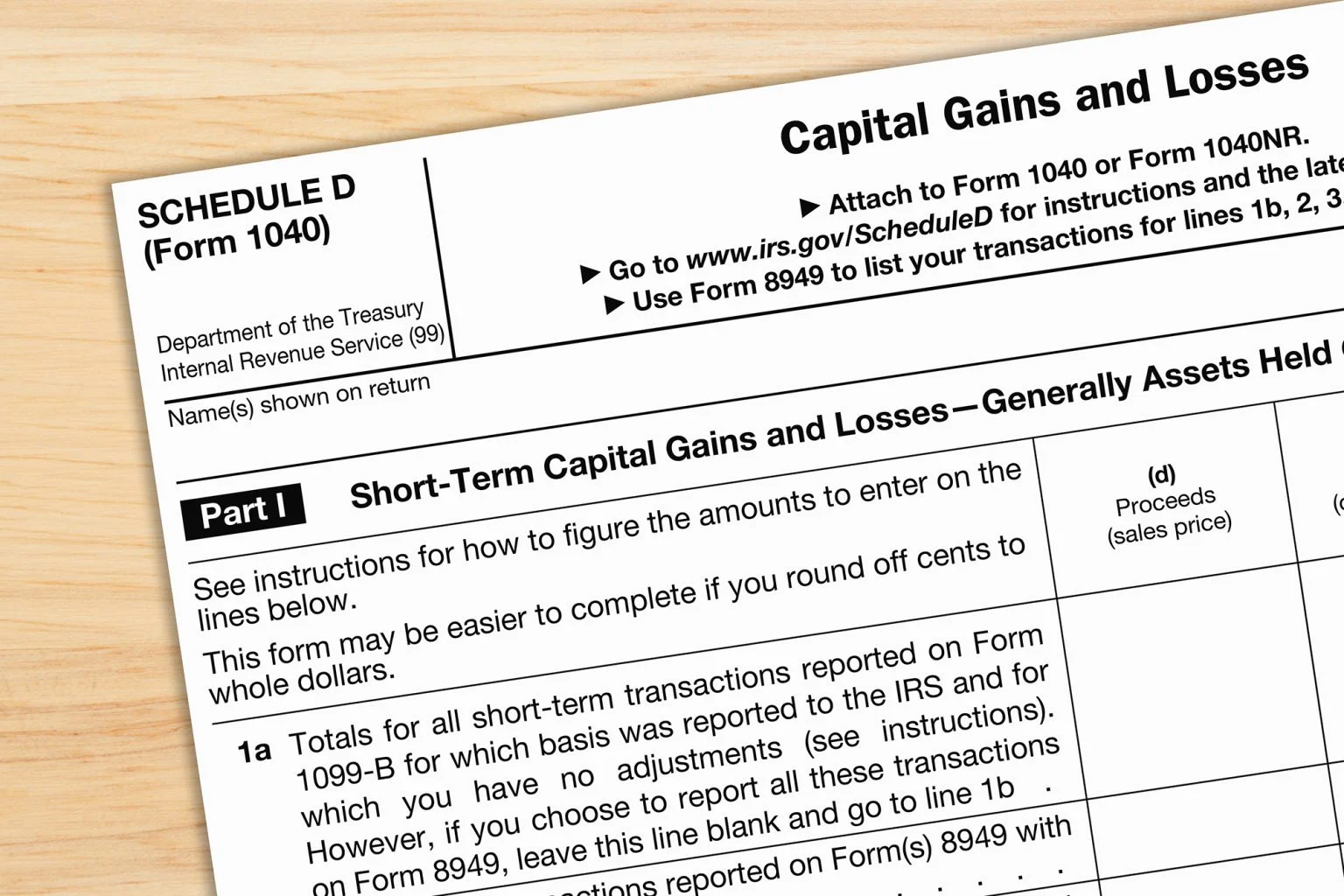 irs capital gains tax worksheet