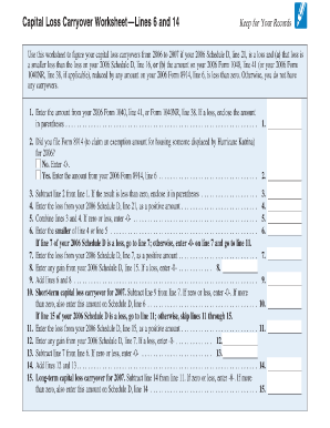 Capital Loss Carryover Worksheet - Fill and Sign Printable ...