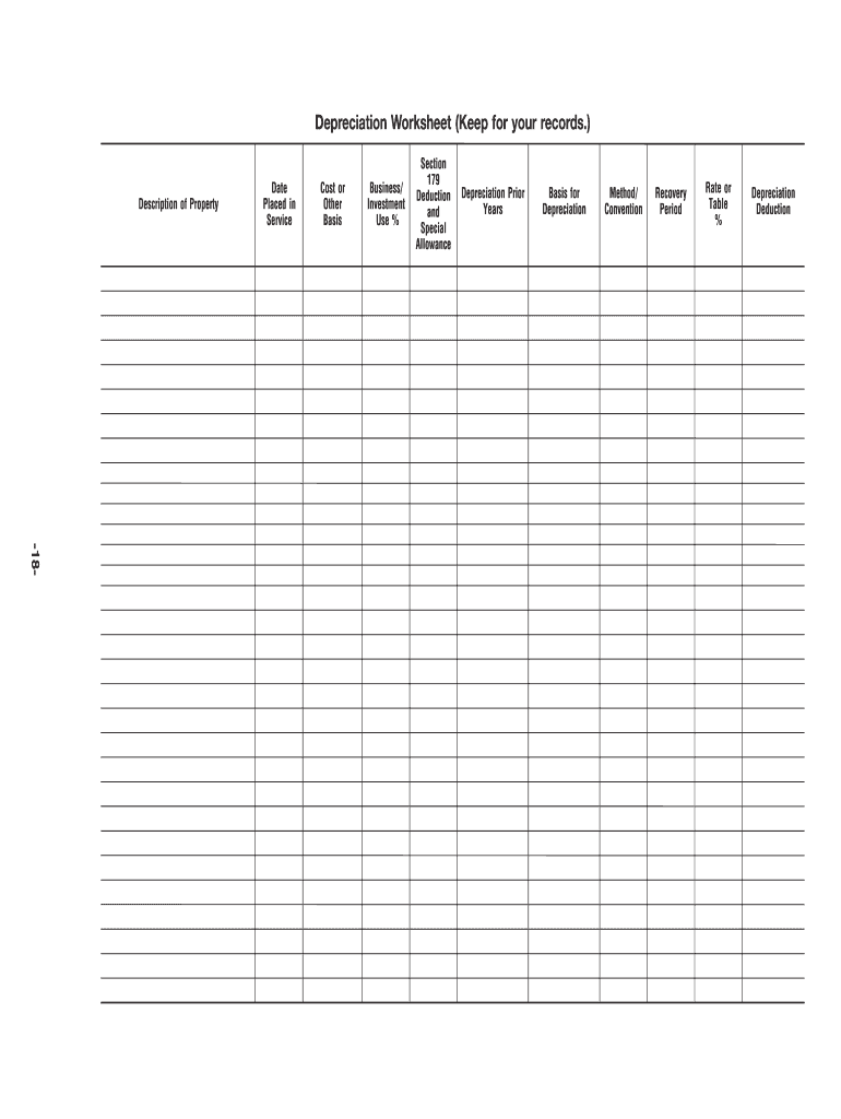 Depreciation Worksheet Pdf - Fill Online, Printable, Fillable ...