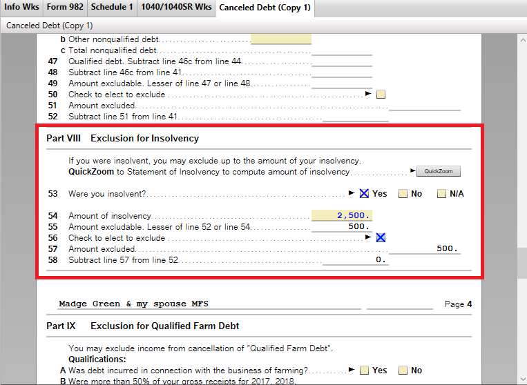 Solved: I need to know about the insolvency exception for 1099-c ...