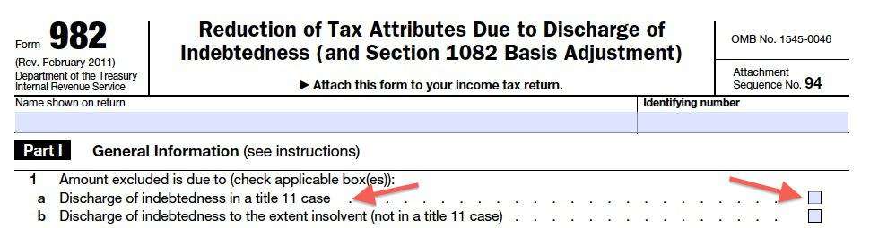 IRS Form 982 is Your Friend if You Got a 1099-C