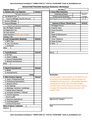 Itemized Deductions Worksheet - Fill and Sign Printable Template ...