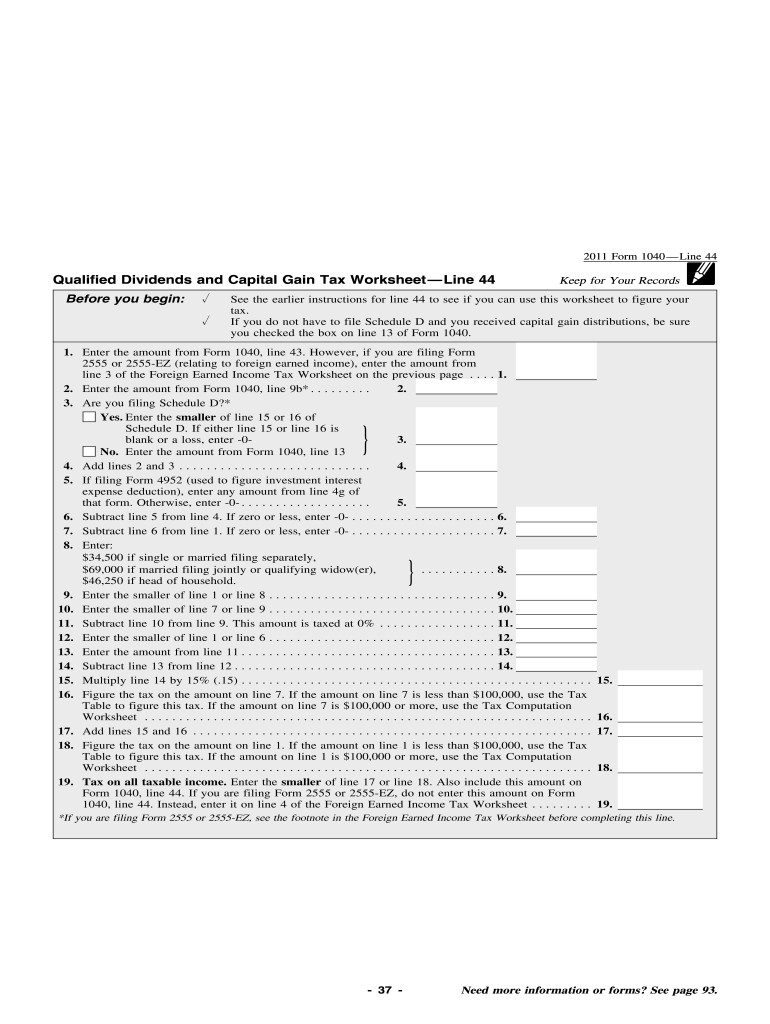 Qualified dividends and capital gains worksheet 2023: Fill out ...