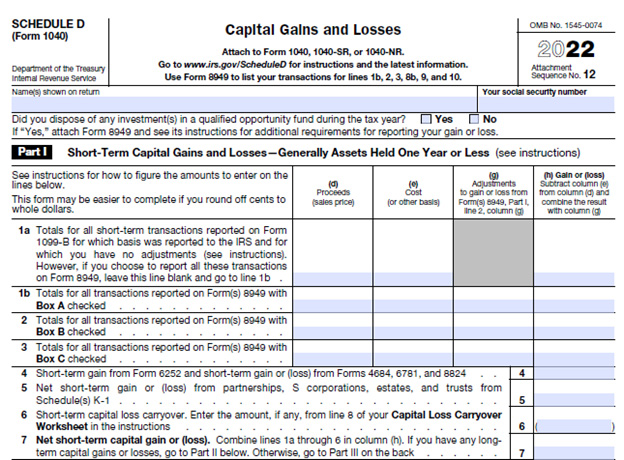 irs schedule d worksheet