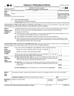 Free IRS Form W4 (2024) - PDF - eForms