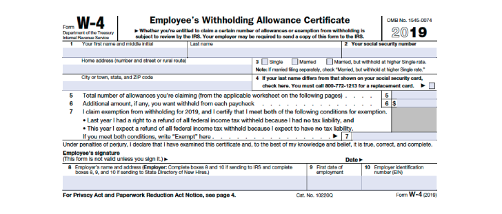 New Form W-4 for 2020 - NMRA