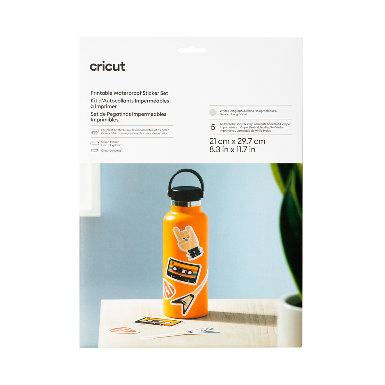 Cricut Printable Waterproof Holographic Sticker Set - A4 (5 ct ...