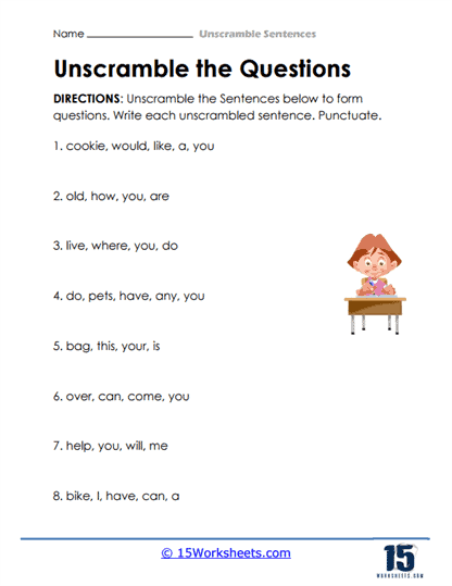 Unscramble Sentences Worksheets - 15 Worksheets Library