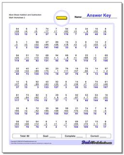 Subtraction Worksheets: Mixed Addition and Subtraction