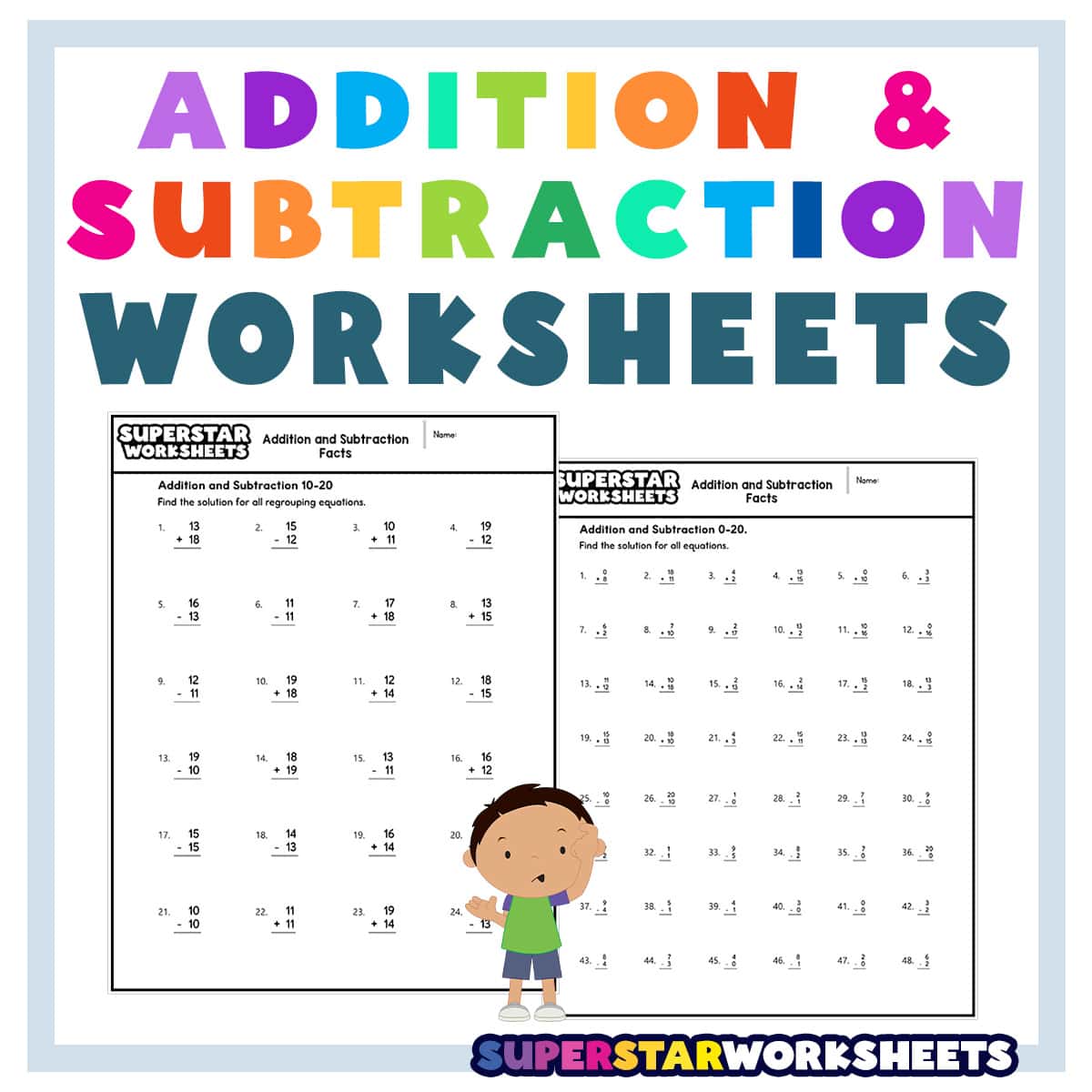 Addition and Subtraction Worksheets -Worksheets Library