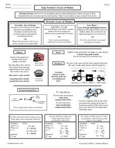 isaac newton worksheet
