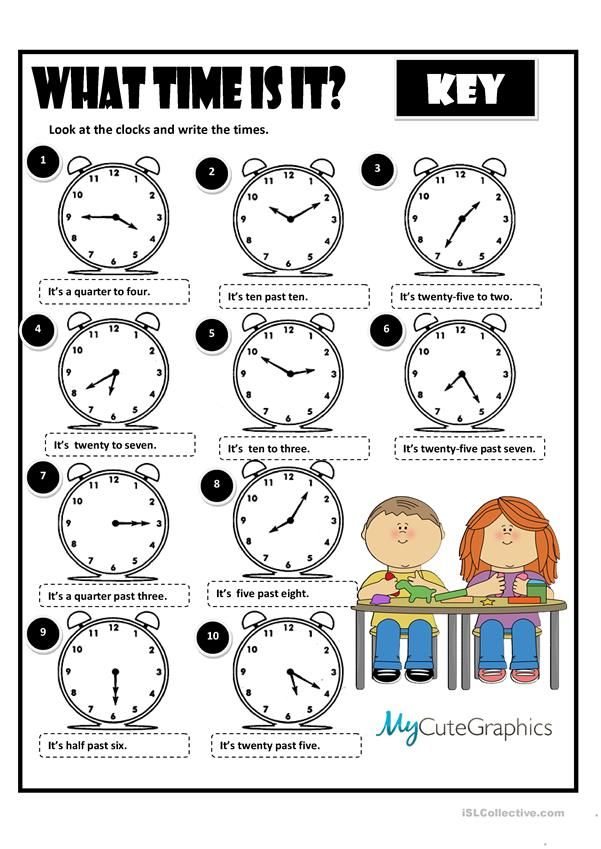 WHAT TIME IS IT? + KEY