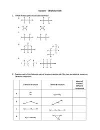Isomers - Worksheet #6 | Exams Chemistry | Docsity