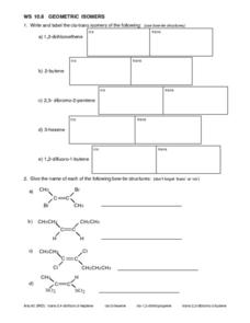 WS 10.8 Geometric Isomers Worksheet for Higher Ed | Lesson Planet