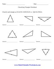 isosceles triangle and equilateral triangle worksheet