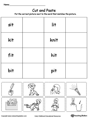 FREE* IT Word Family Match Picture with Word | MyTeachingStation.com