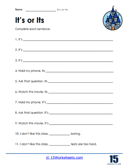 Its or Its Worksheets - 15 Worksheets Library
