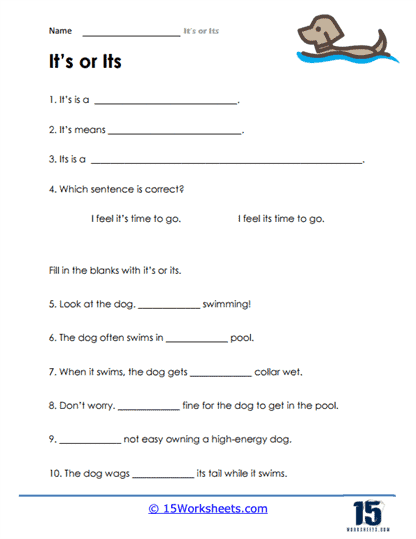 Its or Its Worksheets - 15 Worksheets Library