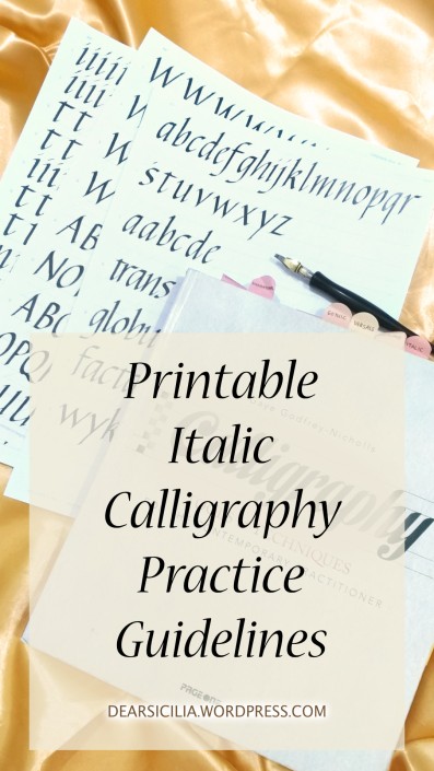 italic calligraphy practice worksheet