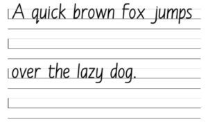 italic writing worksheet