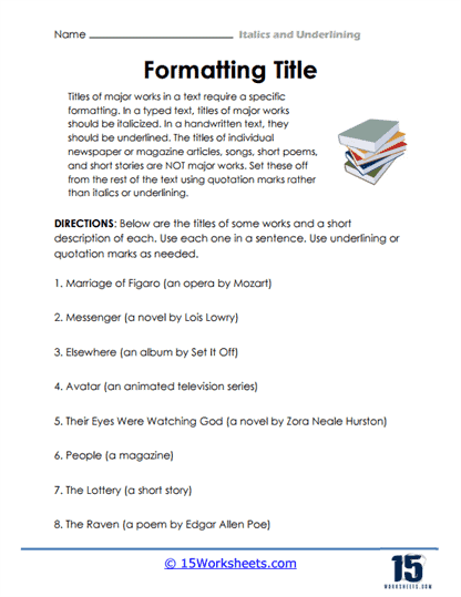 italic writing worksheet