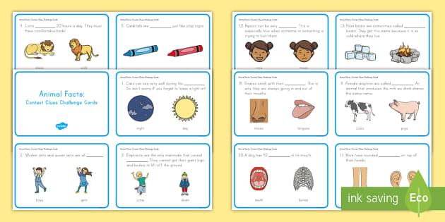 Picture Clues Activity for New Words for K-1st Grade
