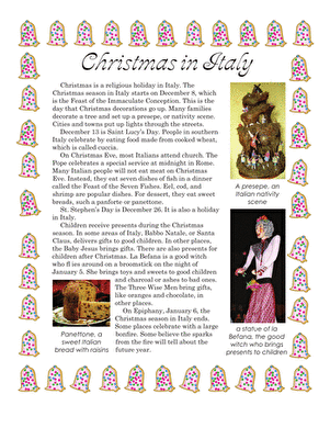 Christmas in Italy | Worksheet 