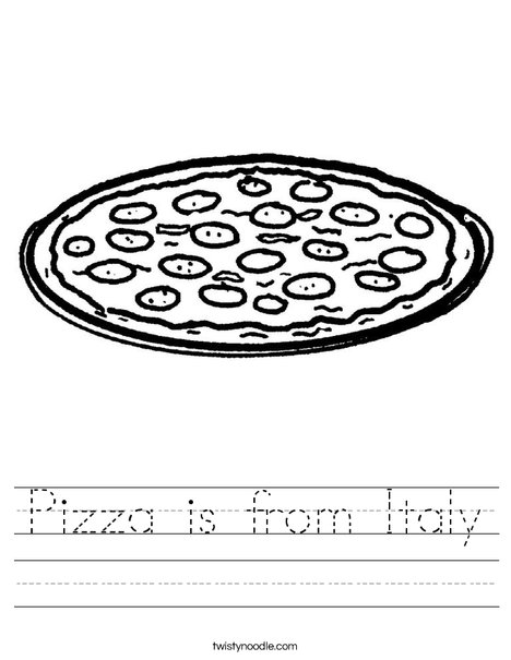 Pizza is from Italy Worksheet - Twisty Noodle