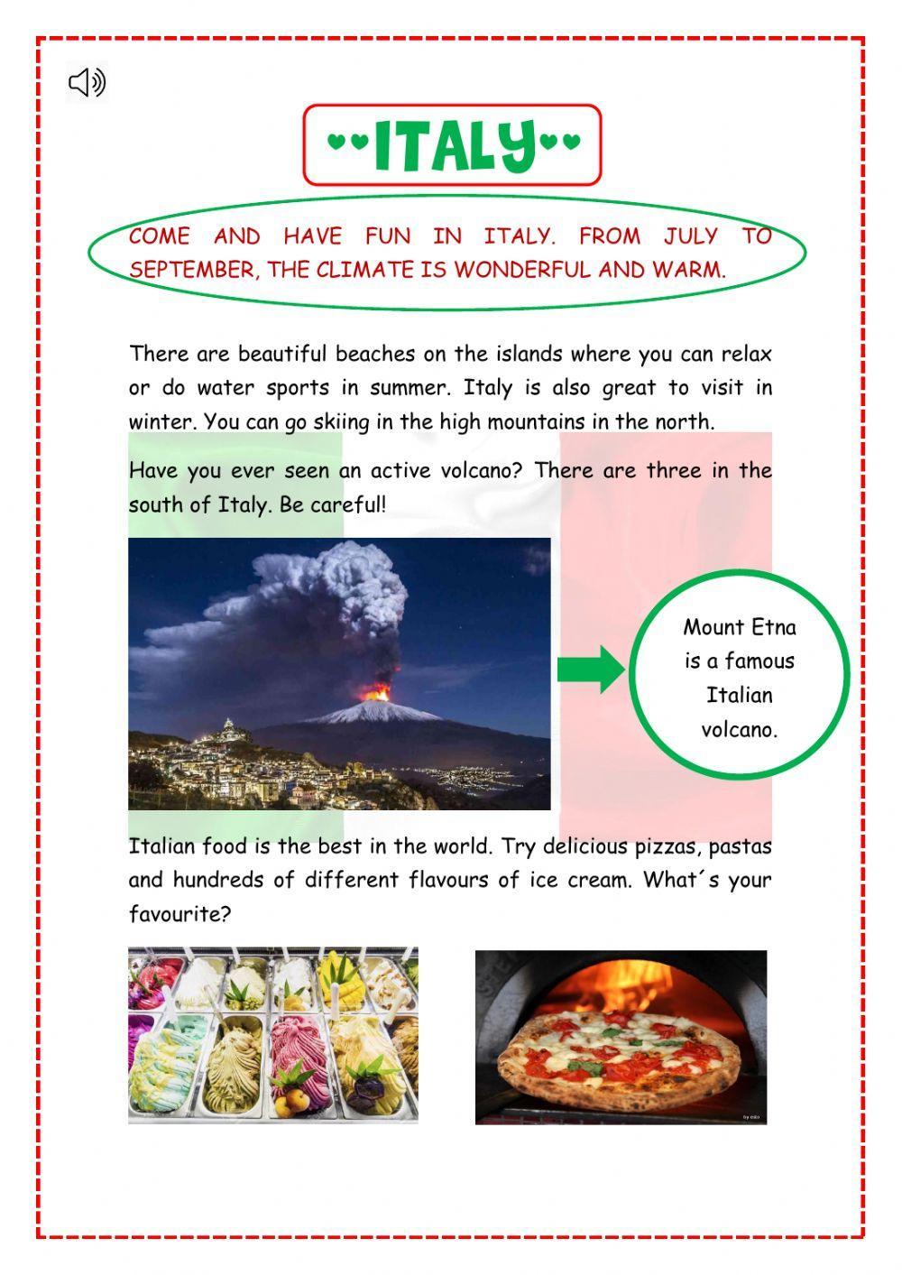 Italy interactive worksheet Live Worksheets Worksheets Library