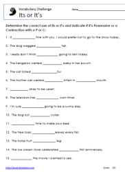 its it s worksheet