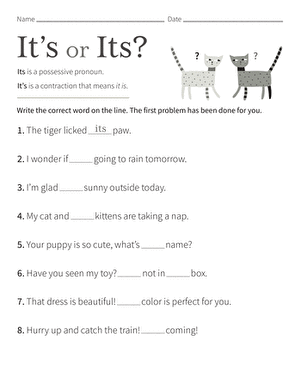 Its or Its? | Worksheet 