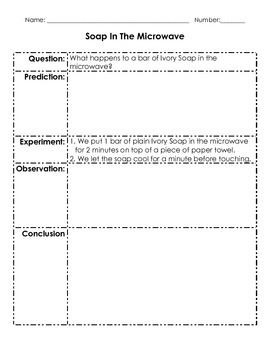 Ivory Soap Experiment Record Sheet