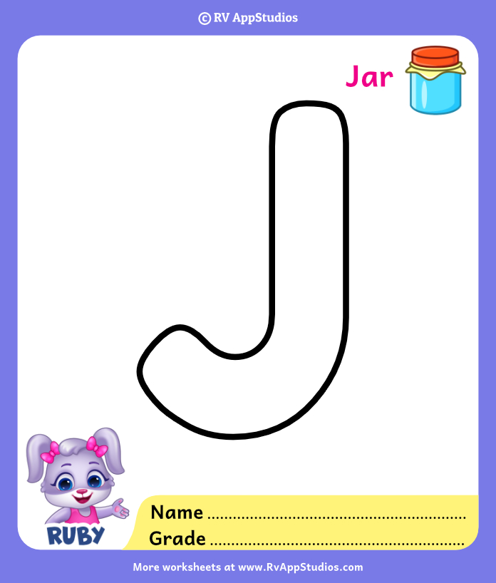 Premium Vector | Alphabet J coloring page with the flower J letter ...