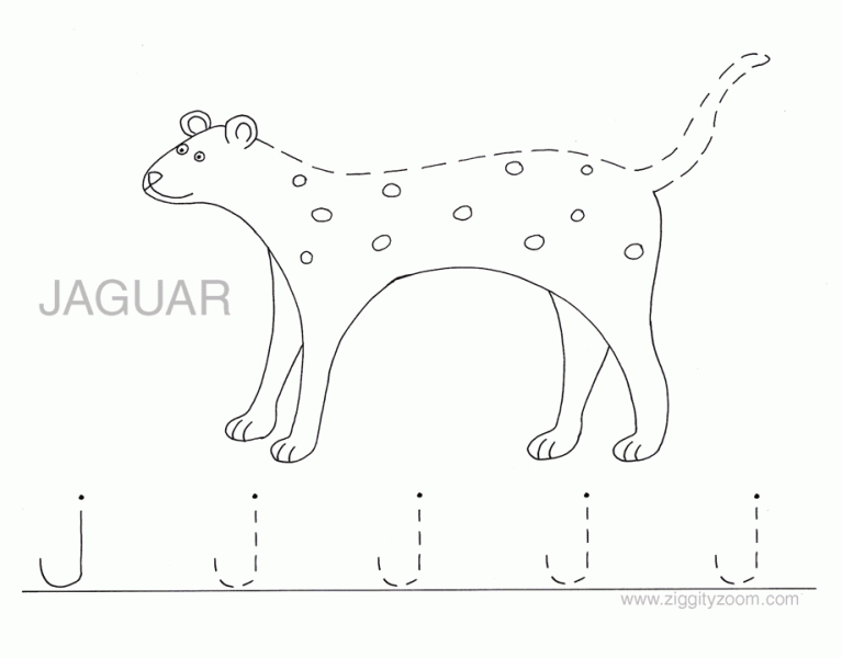 Letter J Alphabet Tracing Worksheets -