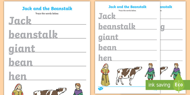 jack and the beanstalk worksheet