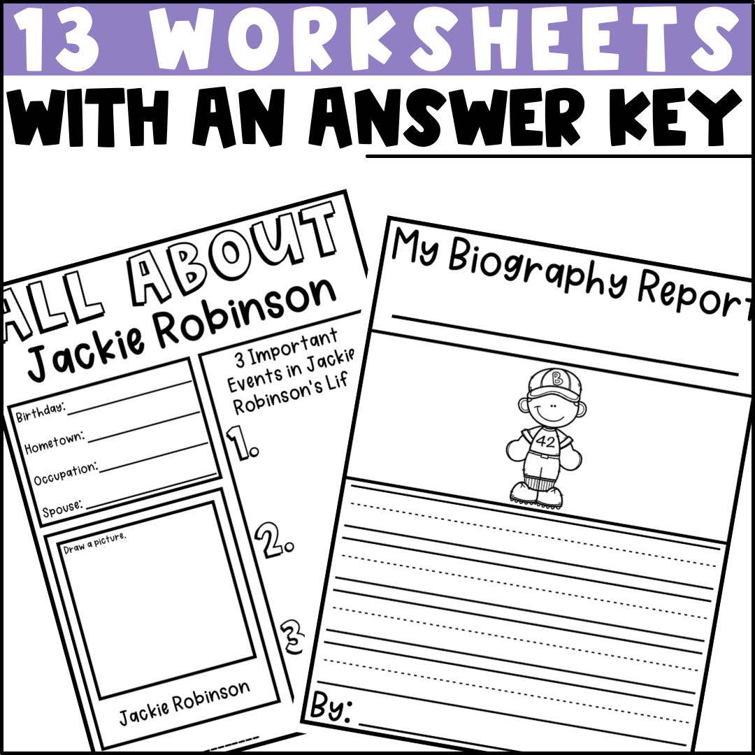 Jackie Robinson Biography Activities, Flip Book and Report - Black History  Month