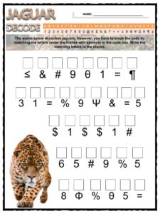 Jaguar Facts &  Worksheets. Habitat, Diet &  Appearance For Kids