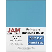 Amazon.com : JAM PAPER Printable Business Cards - 3 1/2 x 2 ...