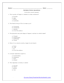 japan geography worksheet