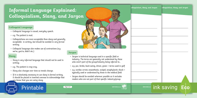 Informal Language: Colloquialisms, Slang, and Jargon