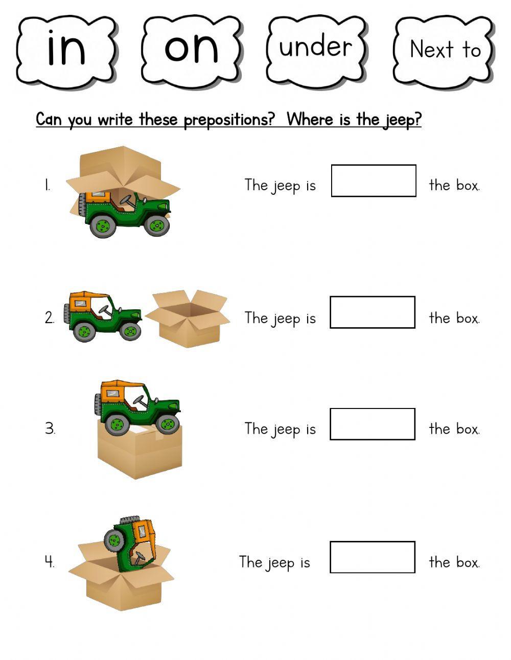 Where is the jeep? worksheet  