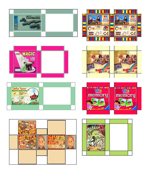 Free Dolls House printable games and toys menu
